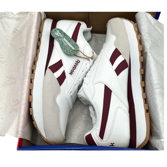 Reebok Harman Run Mens Classic Style Sneakers Size 10 White/Burgundy Ortholite - Picture 9 of 11